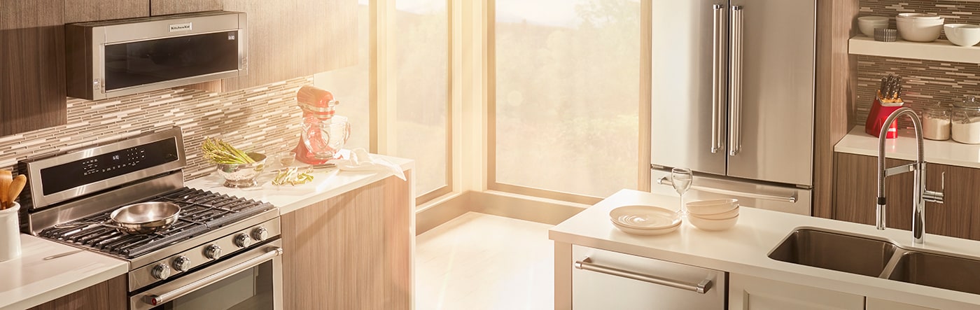 Kitchen showcasing KitchenAid® appliances