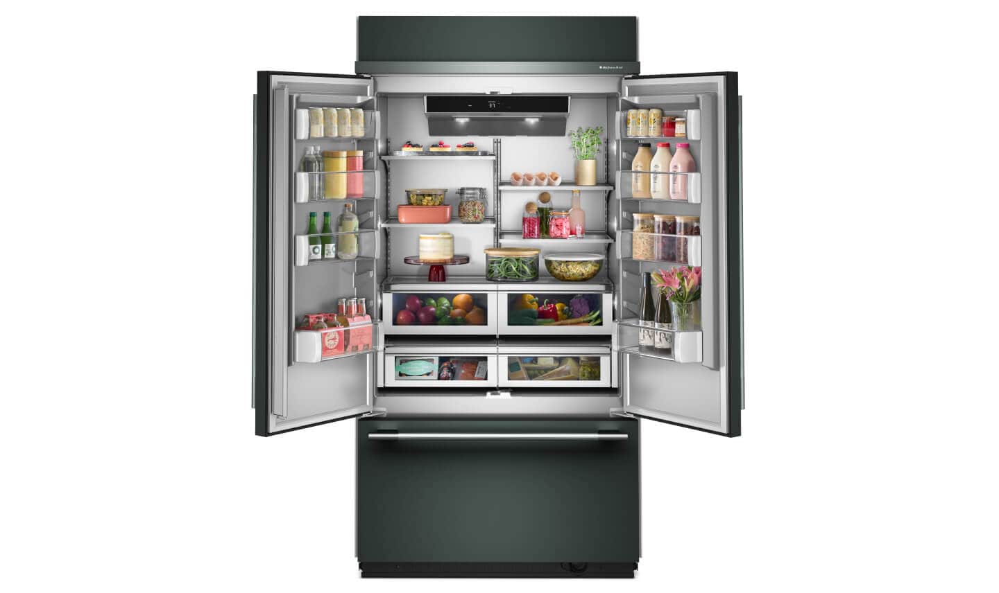Open French door refrigerator