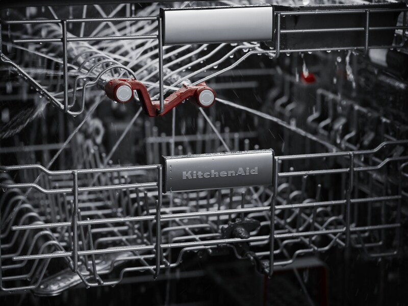 The racks of a KitchenAid® dishwasher.