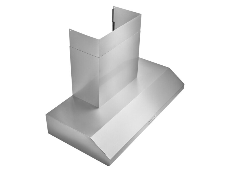 Silver range hood duct cover