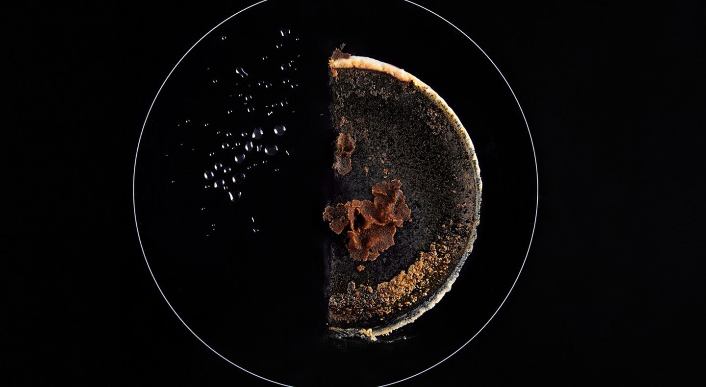 Food on a glass cooktop burner Food on a glass cooktop burner