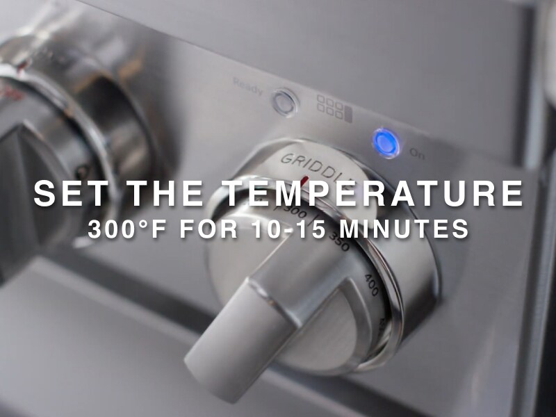 Close up of griddle knob