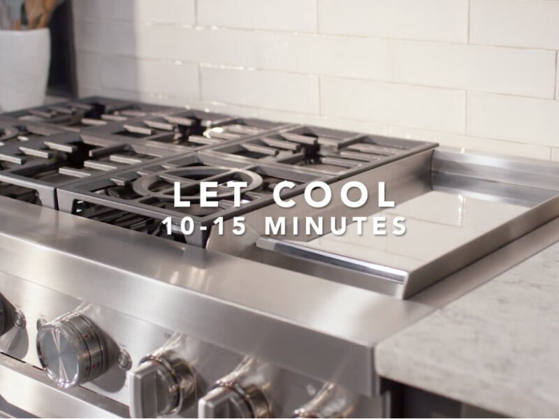 View of cooktop with griddle 