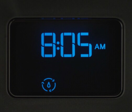 Cleaning cycle indicator on coffee machine