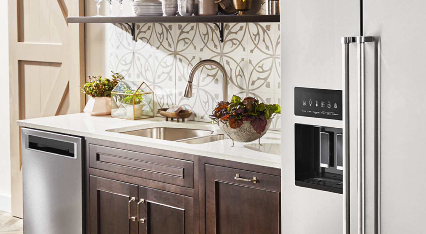 Stainless steel sink installed in a modern kitchen