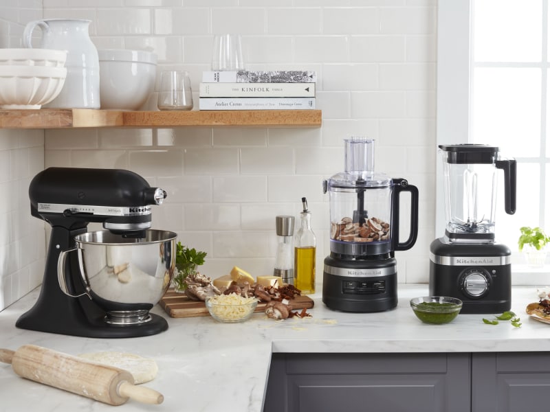 A countertop of appliances to make charcuterie A countertop of appliances to make charcuterie