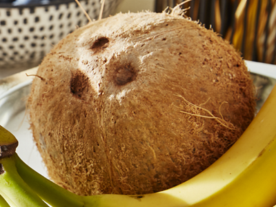 Coconut and a banana
