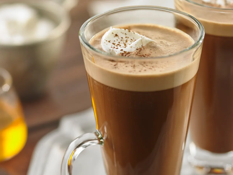 Irish coffee topped with a dollop of whipped cream Irish coffee topped with a dollop of whipped cream
