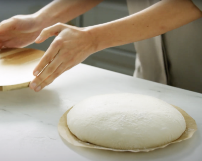 Dough on parchment paper