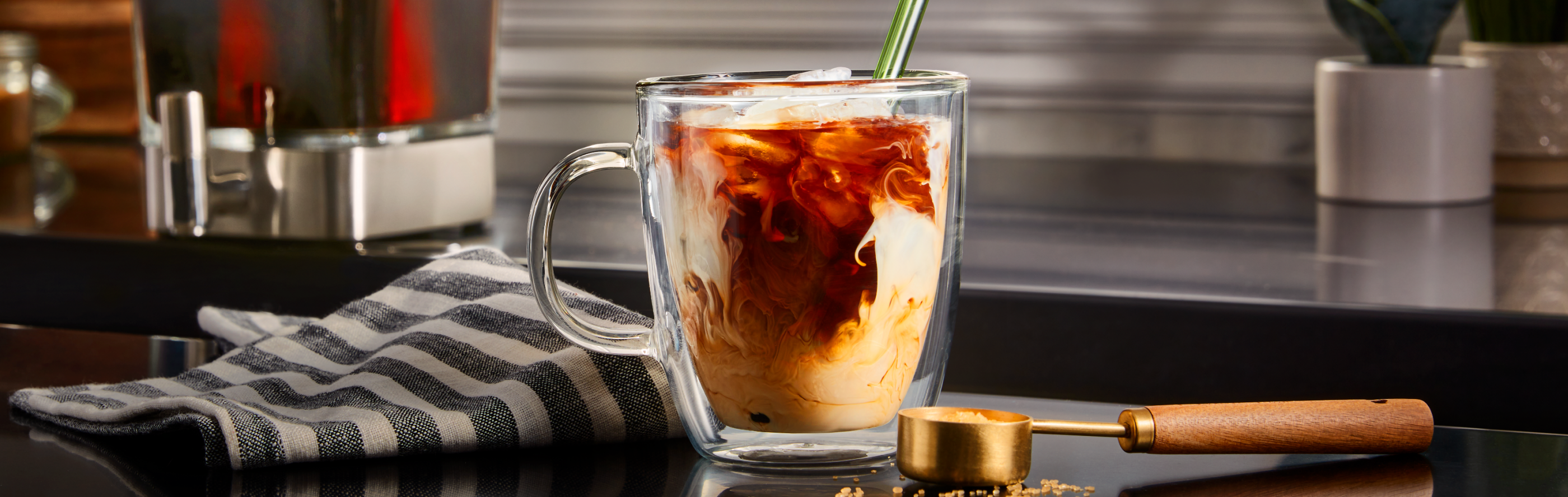 Iced coffee in a glass