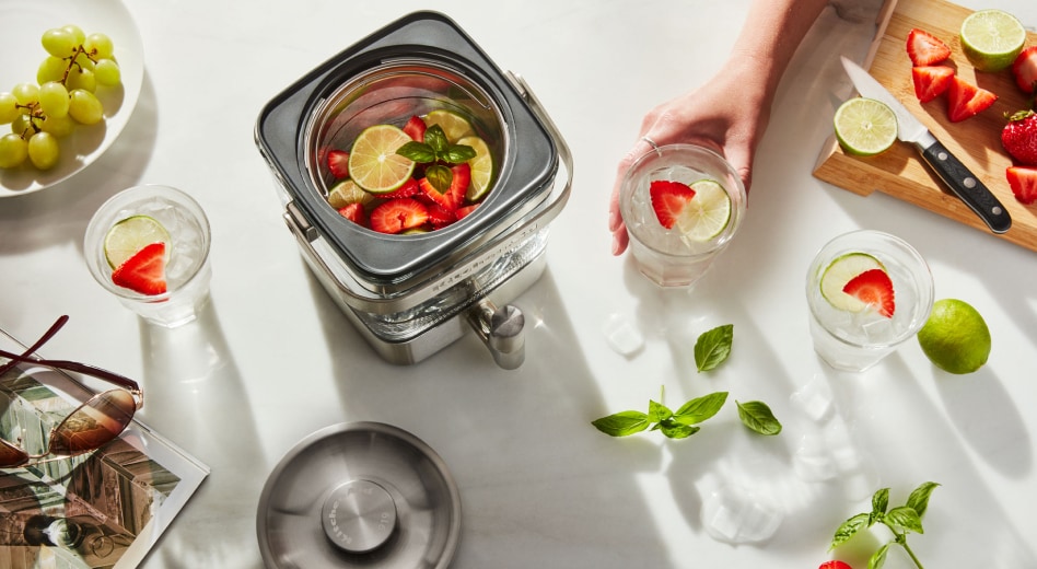 KitchenAid® Cold Brew Coffee Maker filled with fruits for water infusion