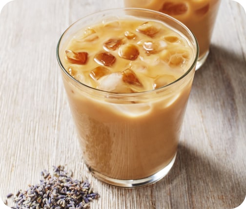 Glass of iced coffee recipe with cream