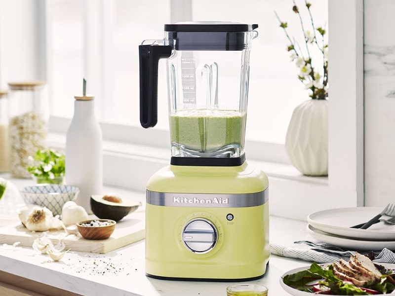 Chutney in blender on kitchen counter Chutney in blender on kitchen counter