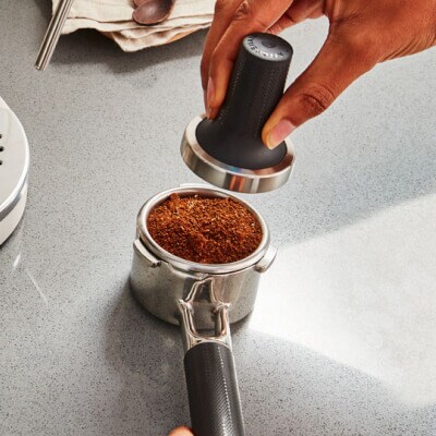 A packed portafilter