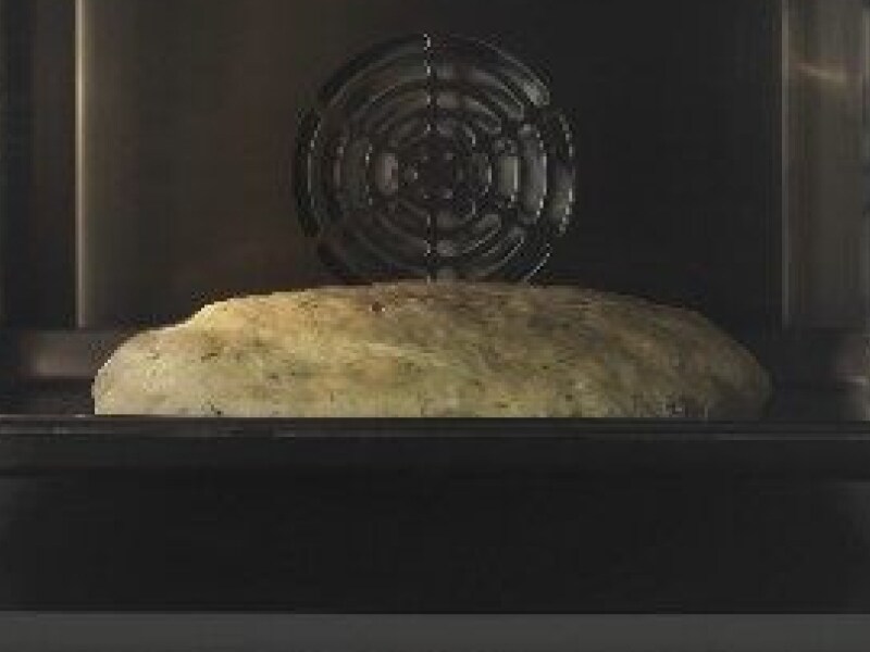 Bread dough proofing in an oven