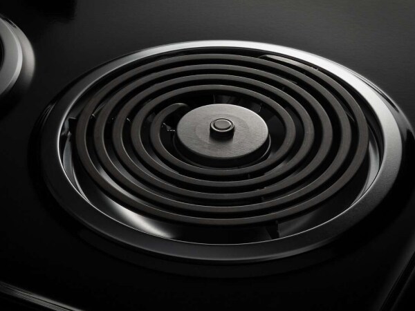 Close-up of electric stove coil burner