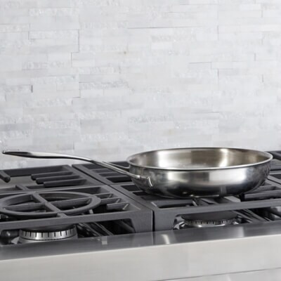 Skillet on a cooktop