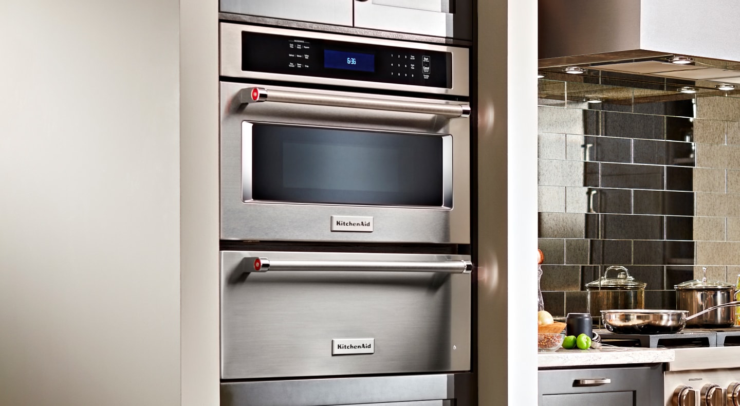KitchenAid® double wall oven in a contemporary kitchen