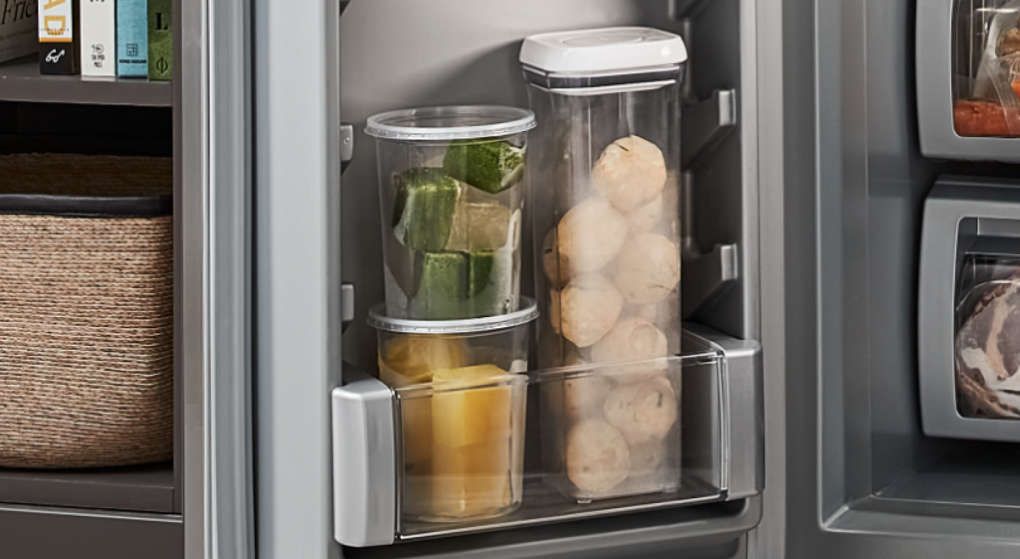 Frozen ice cubes with herbs