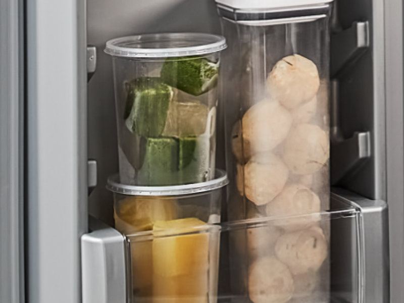 Frozen ice cubes with herbs