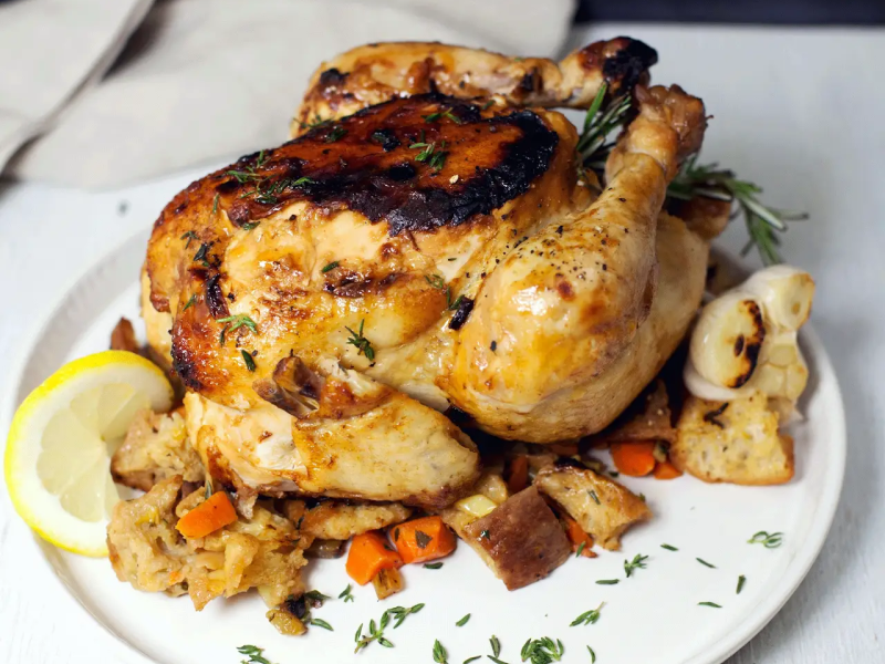 Whole roasted chicken