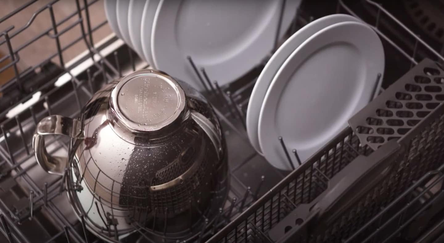 KitchenAid® stand mixer bowl in dishwasher rack KitchenAid® stand mixer bowl in dishwasher rack