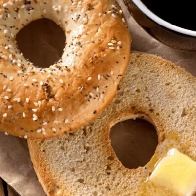 Toasted bagel.