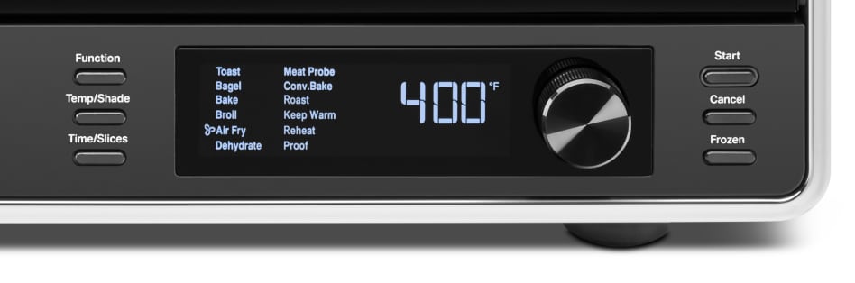 Close-up of air fryer settings control panel. Close-up of air fryer settings control panel.