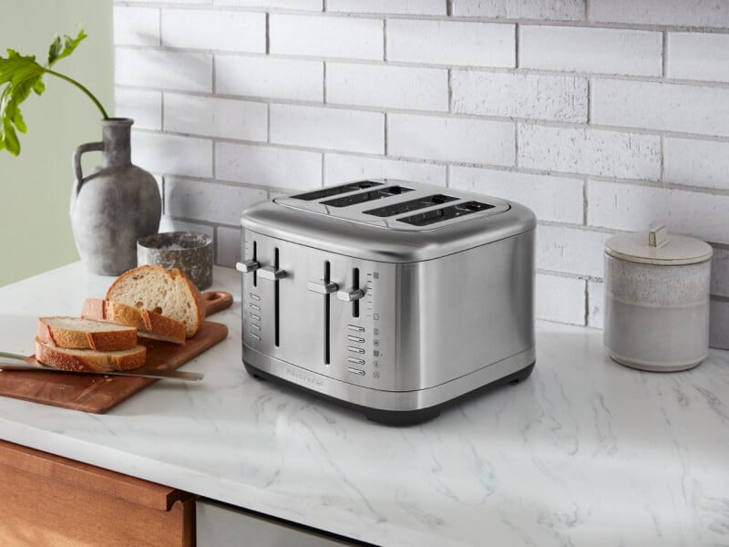 Stainless steel KitchenAid® 4-slice toaster on granite countertop Stainless steel KitchenAid® 4-slice toaster on granite countertop