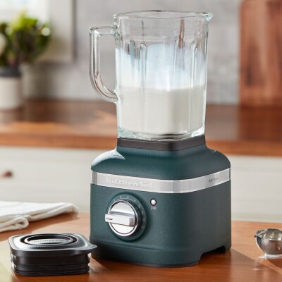 KitchenAid® blender with heavy cream in the blender jar