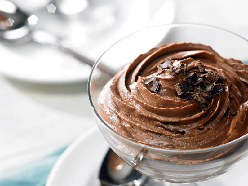 Chocolate mousse in a glass dish Chocolate mousse in a glass dish
