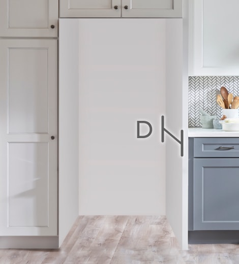 Cabinet opening with depth line