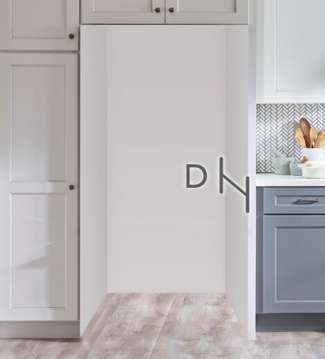 Cabinet opening with depth line