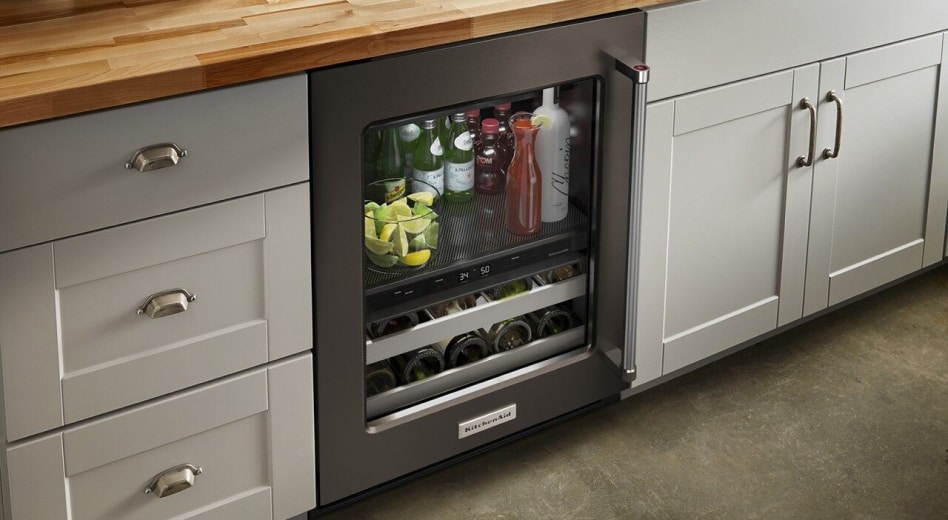 KitchenAid® Undercounter Refrigerator between cabinets  KitchenAid® Undercounter Refrigerator between cabinets