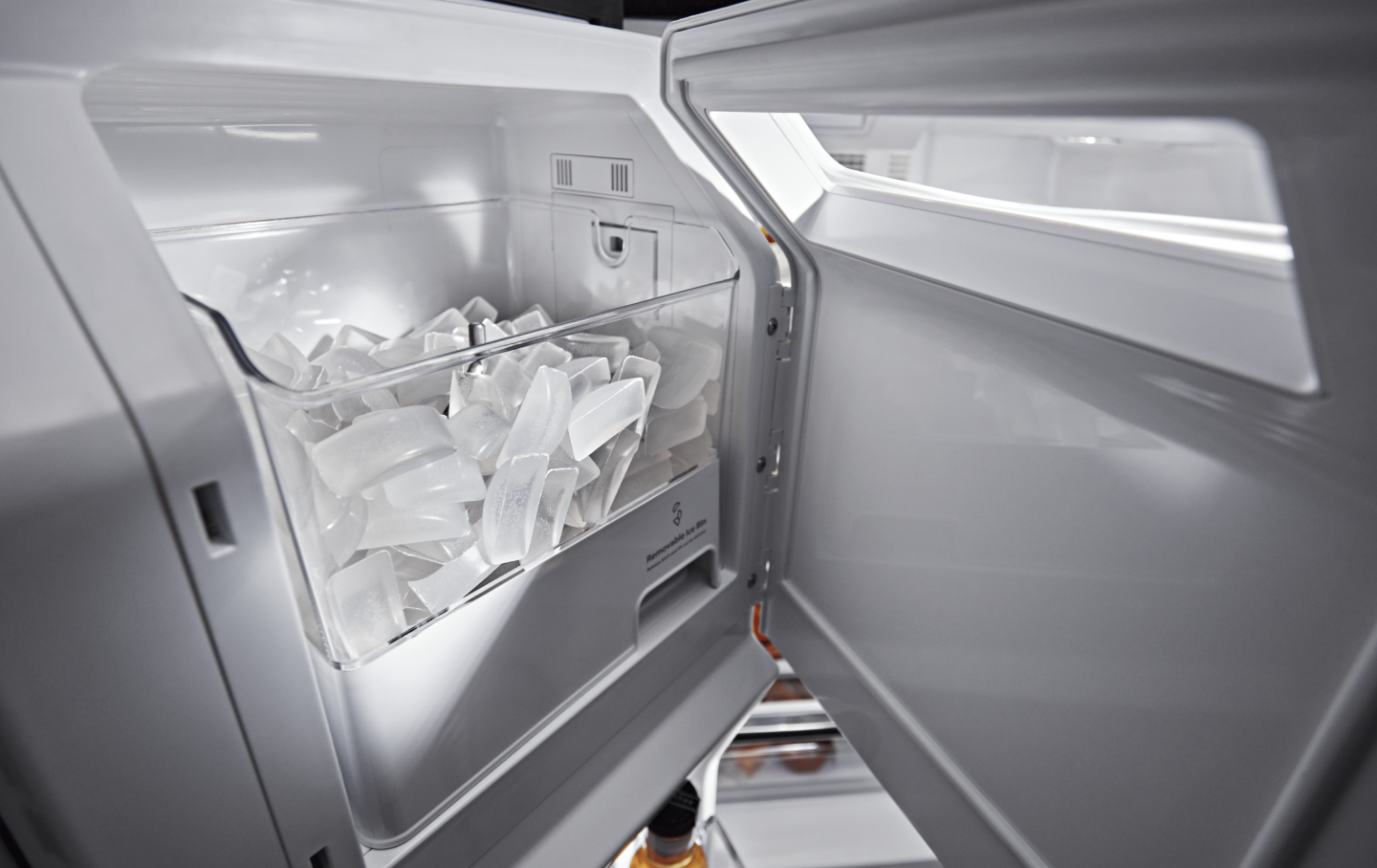 Refrigerator ice maker ice bin Refrigerator ice maker ice bin