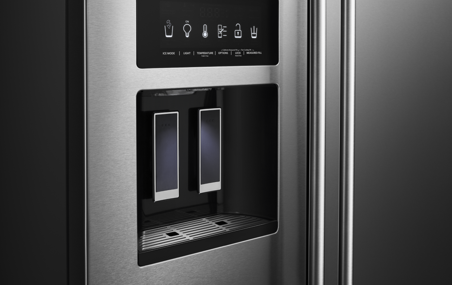 Refrigerator ice maker and water dispenser control panel Refrigerator ice maker and water dispenser control panel