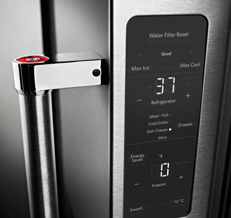 Digital temperature control panel set to 37°F Digital temperature control panel set to 37°F
