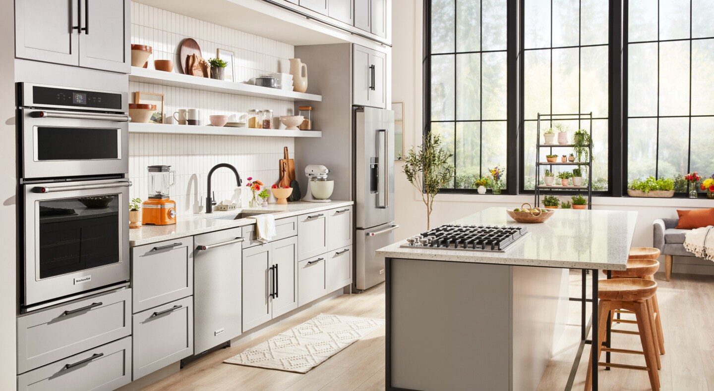 Stainless steel appliances in a modern kitchen Stainless steel appliances in a modern kitchen