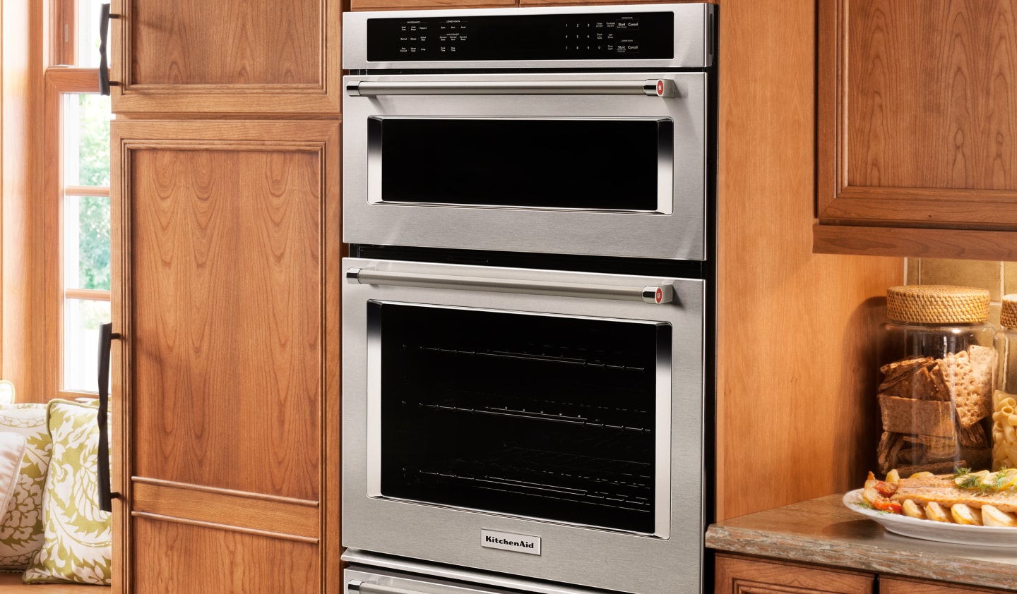 KitchenAid® ovens set in cabinetry KitchenAid® ovens set in cabinetry