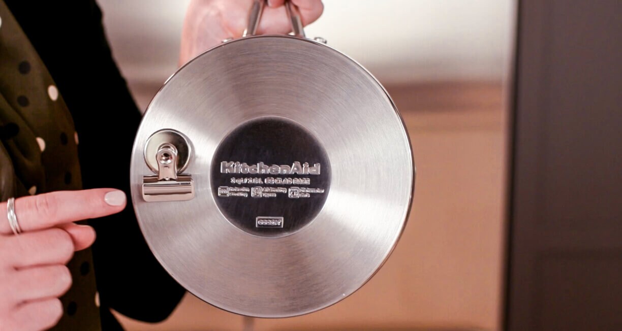 The bottom of a pan.