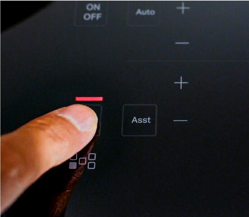 Induction cooktop controls.