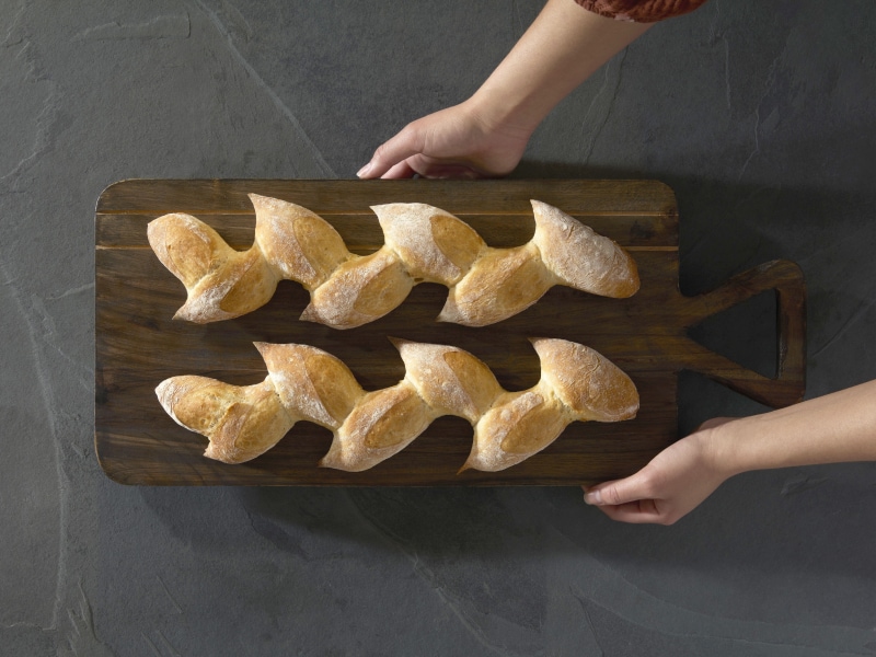 Homemade bread loaves in a wavy pattern Homemade bread loaves in a wavy pattern