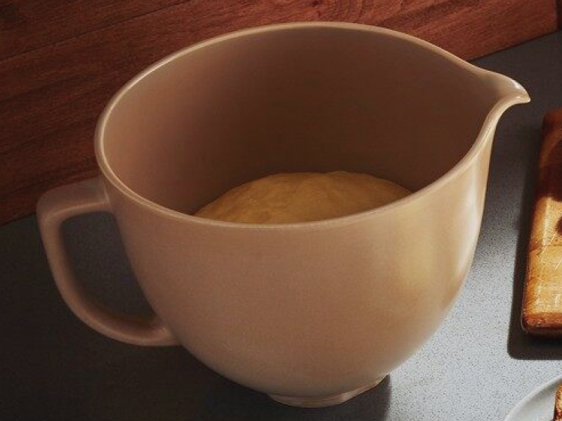Dough rising in a stand mixer bowl