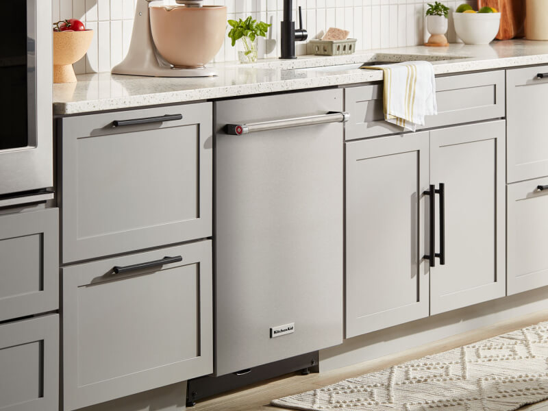 A built-in dishwasher A built-in dishwasher