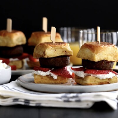 French toast sliders on serving plates