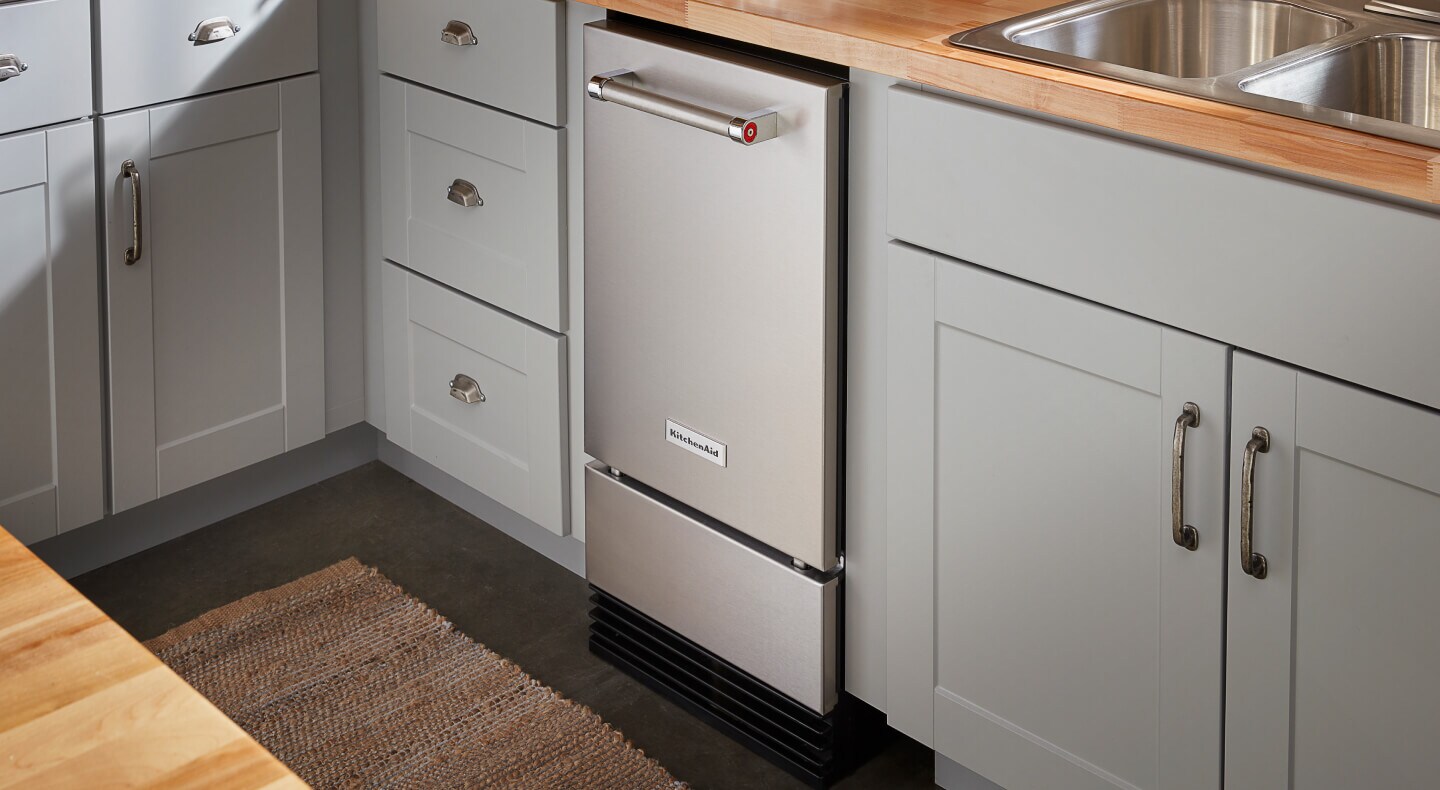 KitchenAid® stainless steel undercounter ice maker