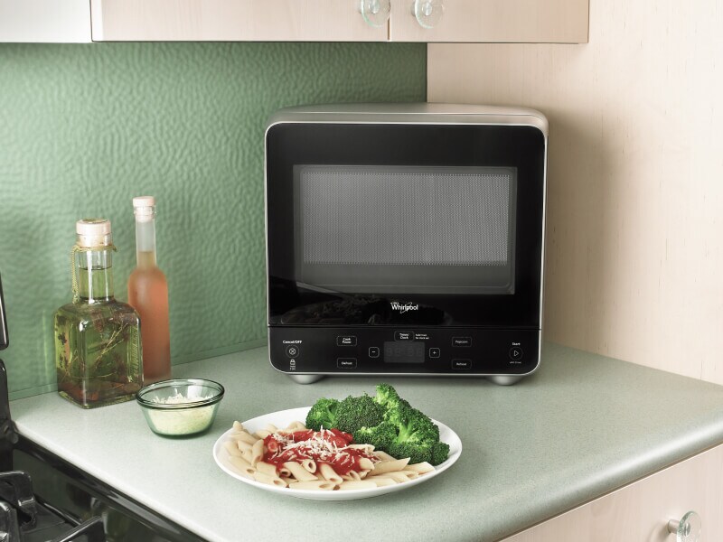 A countertop Whirlpool® microwave with 600-800 watts