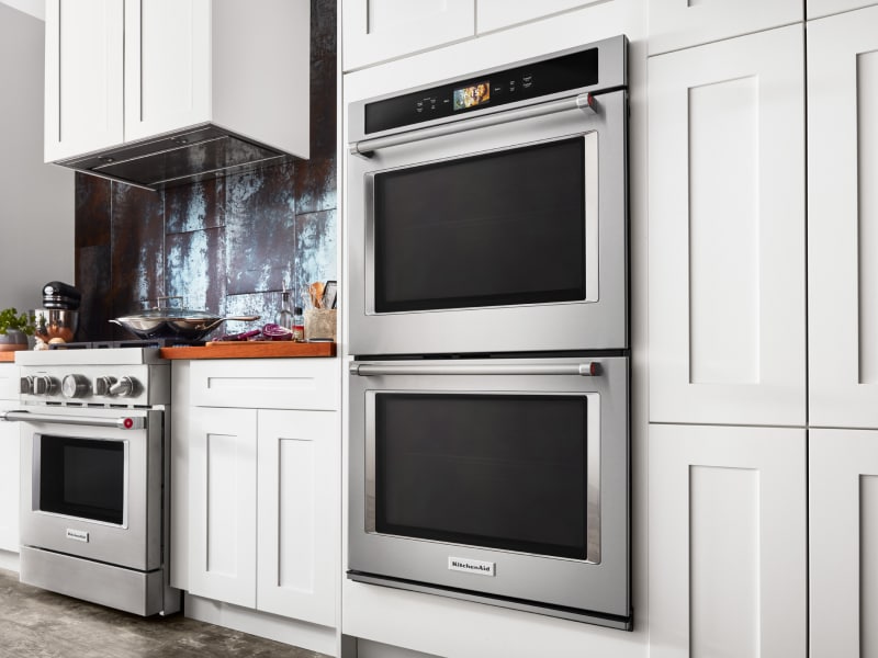 KitchenAid® Double Wall Oven in white kitchen KitchenAid® Double Wall Oven in white kitchen