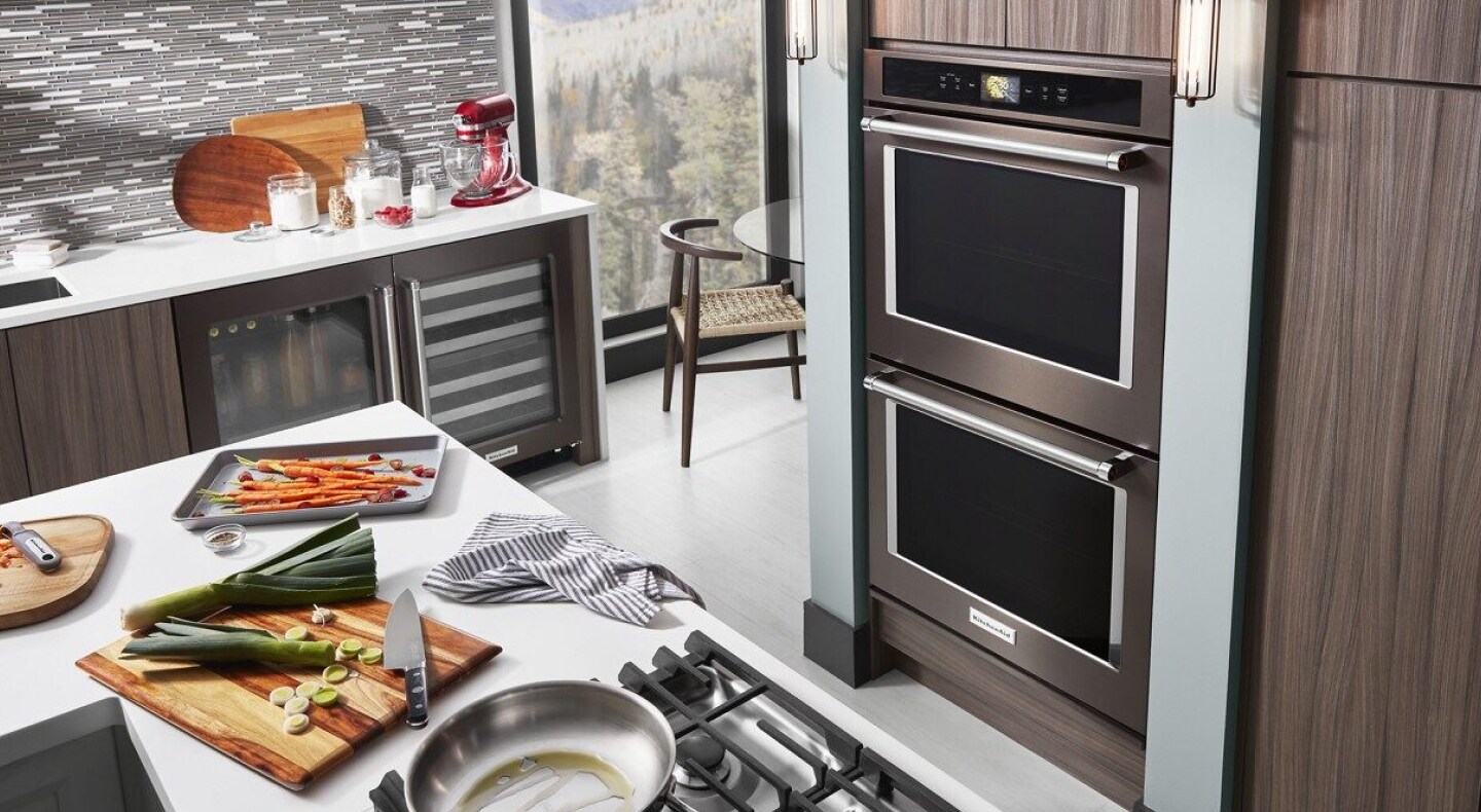 KitchenAid® Double Wall Oven in a kitchen