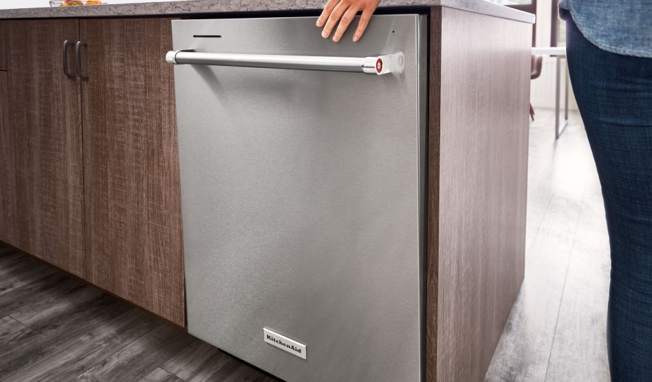 Stainless steel KitchenAid® built-in dishwasher Stainless steel KitchenAid® built-in dishwasher